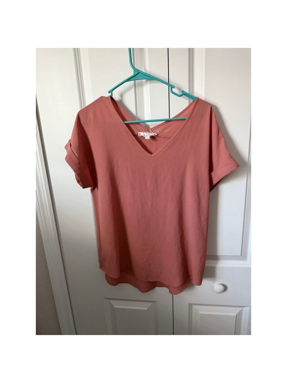 Pink Rose Coral Short Sleeve Tee M